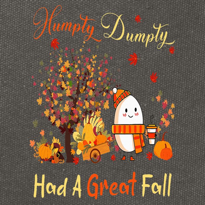 Humpty Dumpty Had A Great Fall Thanksgiving Autumn Halloween Cotton Canvas Backpack
