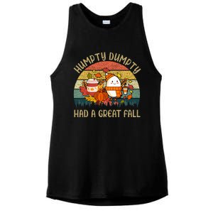 Humpty Dumpty Had A Great Fall Happy Fall Y'all Autumn Gifts Ladies PosiCharge Tri-Blend Wicking Tank