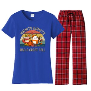 Humpty Dumpty Had A Great Fall Happy Fall Y'all Autumn Gifts Women's Flannel Pajama Set