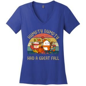 Humpty Dumpty Had A Great Fall Happy Fall Y'all Autumn Gifts Women's V-Neck T-Shirt