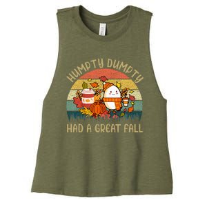 Humpty Dumpty Had A Great Fall Happy Fall Y'all Autumn Gifts Women's Racerback Cropped Tank