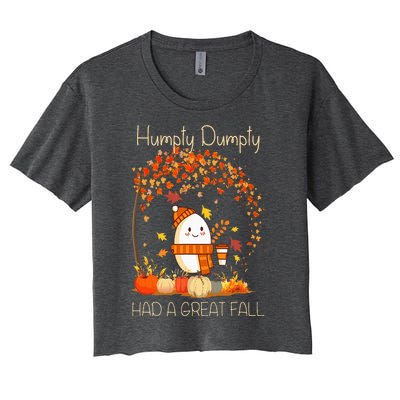 Humpty Dumpty Had A Great Fall Thanksgiving Autumn Halloween Women's Crop Top Tee