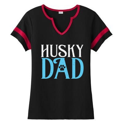 Husky Dog Husky Dad Ladies Halftime Notch Neck Tee