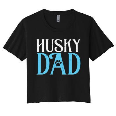 Husky Dog Husky Dad Women's Crop Top Tee