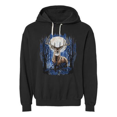 Hunters Deer Hunting Big Whitetail Buck Garment-Dyed Fleece Hoodie
