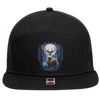Hunters Deer Hunting Big Whitetail Buck 7 Panel Mesh Trucker Snapback Hat