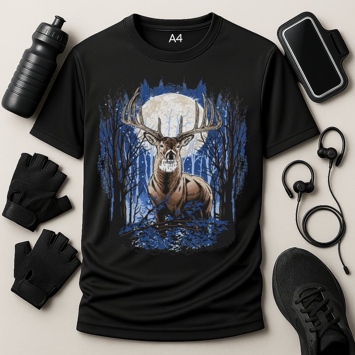 Hunters Deer Hunting Big Whitetail Buck Cooling Performance Crew T-Shirt