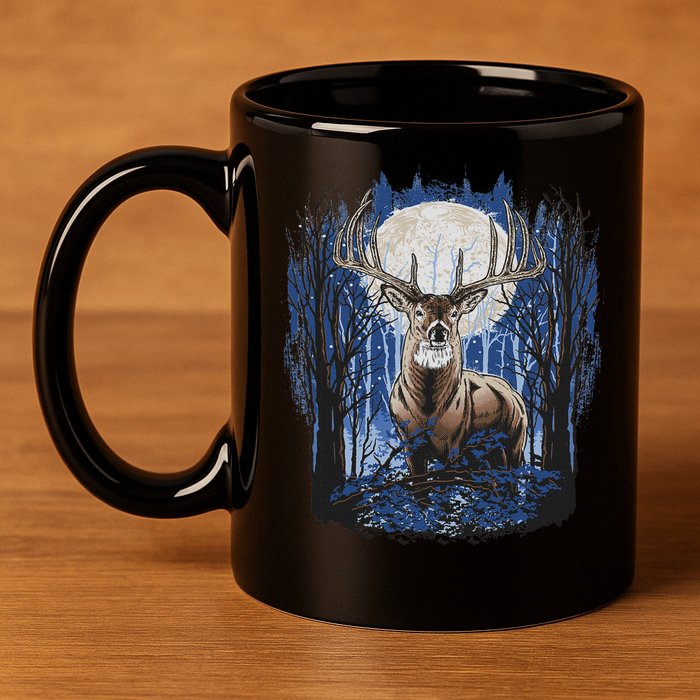 Hunters Deer Hunting Big Whitetail Buck 11oz C Handle Ceramic Mug