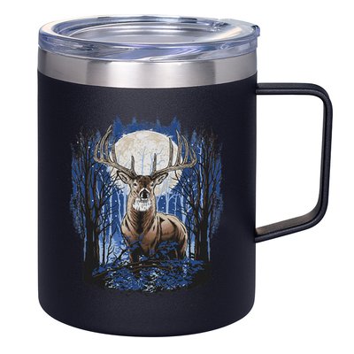 Hunters Deer Hunting Big Whitetail Buck 12oz Stainless Steel Coffee Mug