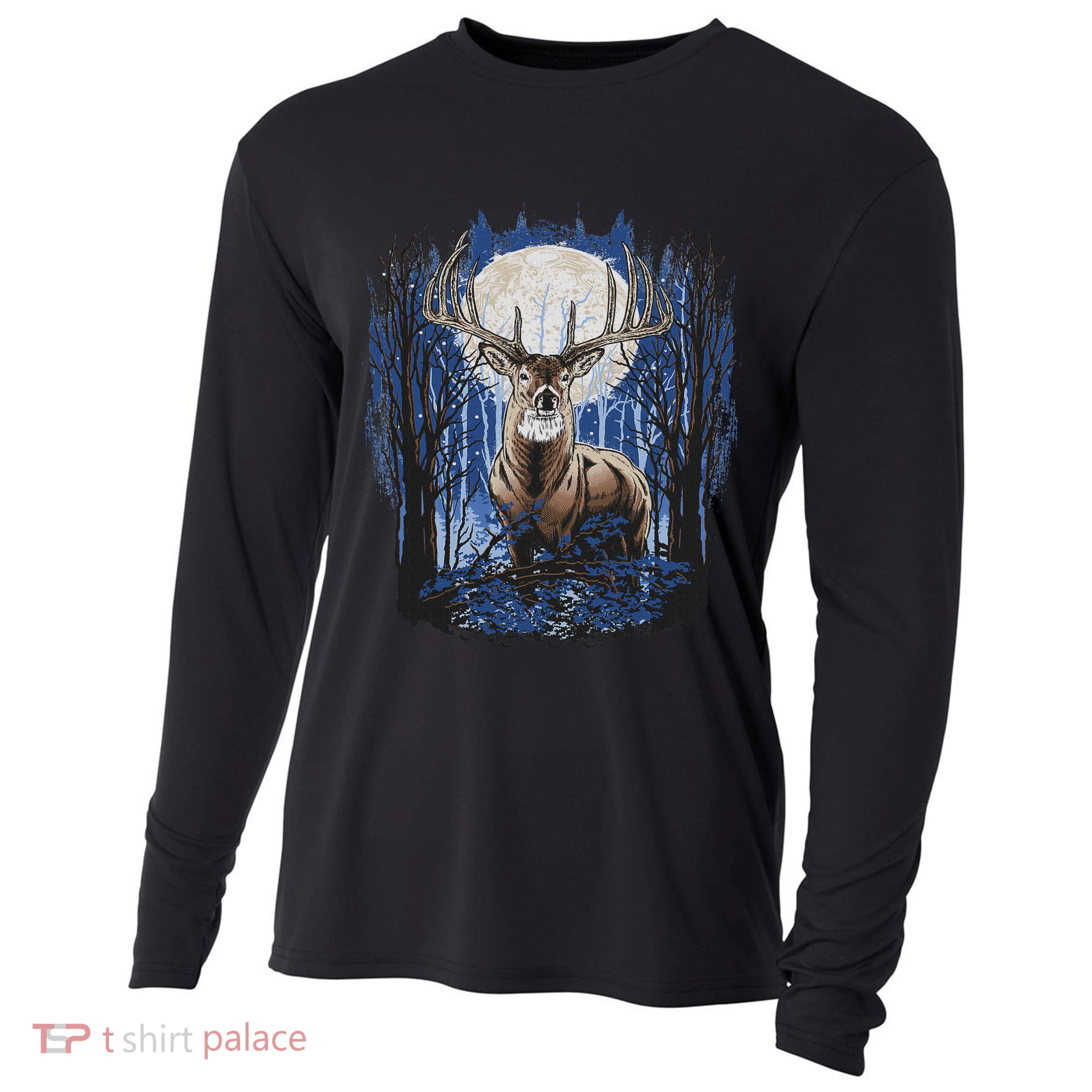 Hunters Deer Hunting Big Whitetail Buck Cooling Performance Long Sleeve Crew