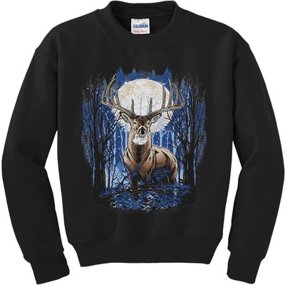 Hunters Deer Hunting Big Whitetail Buck Kids Sweatshirt