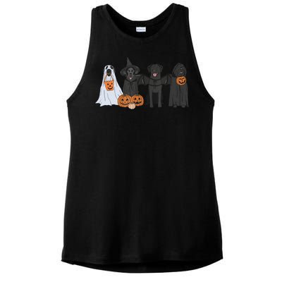 Black Labrador Halloween Ghost pumpkin  Ladies PosiCharge Tri-Blend Wicking Tank