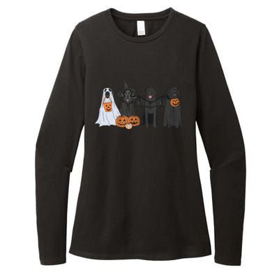 Black Labrador Halloween Ghost pumpkin  Womens CVC Long Sleeve Shirt