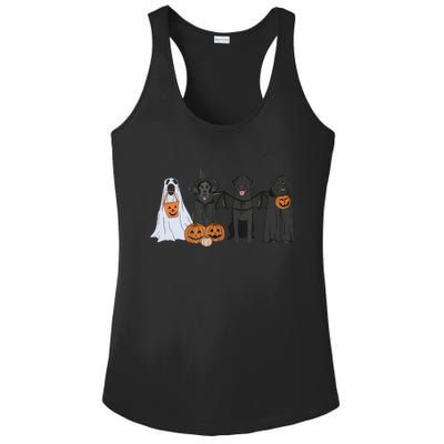 Black Labrador Halloween Ghost pumpkin  Ladies PosiCharge Competitor Racerback Tank