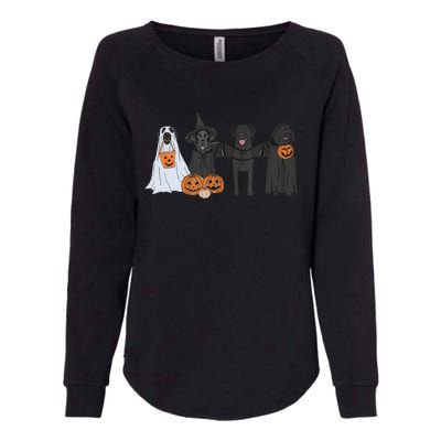 Black Labrador Halloween Ghost pumpkin  Womens California Wash Sweatshirt