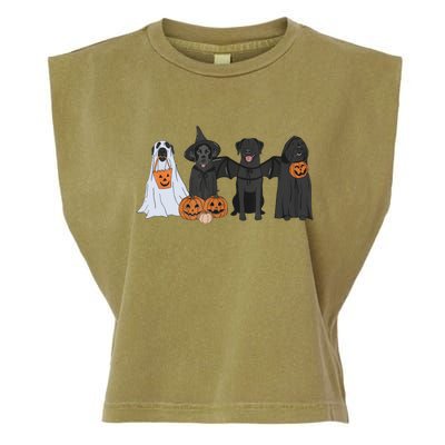 Black Labrador Halloween Ghost pumpkin  Garment-Dyed Women's Muscle Tee