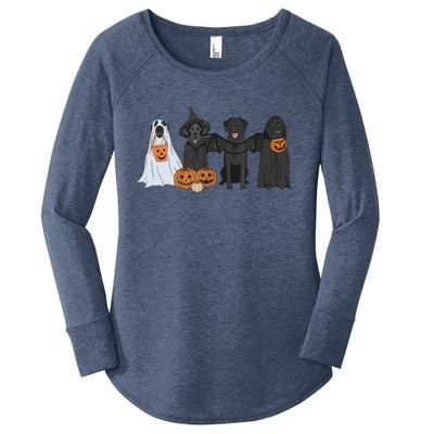 Black Labrador Halloween Ghost pumpkin  Women's Perfect Tri Tunic Long Sleeve Shirt