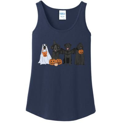 Black Labrador Halloween Ghost pumpkin  Ladies Essential Tank