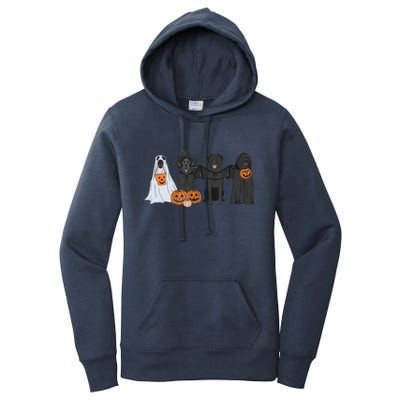 Black Labrador Halloween Ghost pumpkin  Women's Pullover Hoodie