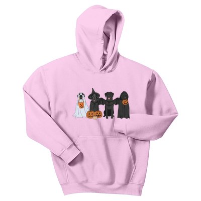 Black Labrador Halloween Ghost pumpkin  Kids Hoodie