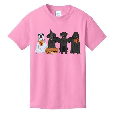 Black Labrador Halloween Ghost pumpkin  Kids T-Shirt