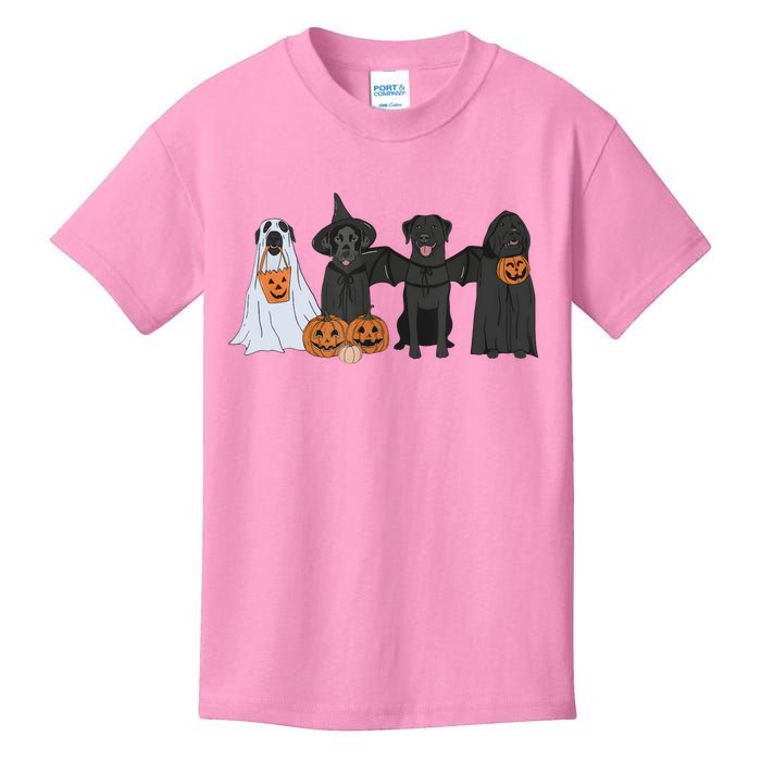 Black Labrador Halloween Ghost pumpkin  Kids T-Shirt