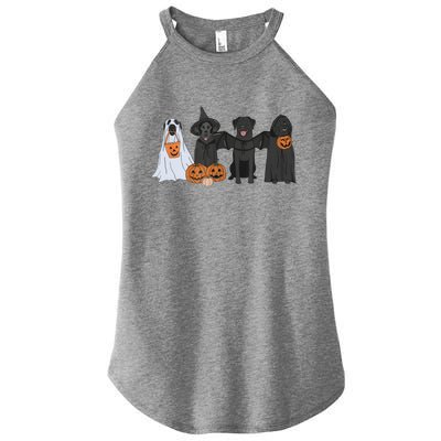 Black Labrador Halloween Ghost pumpkin  Women's Perfect Tri Rocker Tank