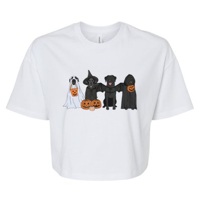 Black Labrador Halloween Ghost pumpkin  Bella+Canvas Jersey Crop Tee