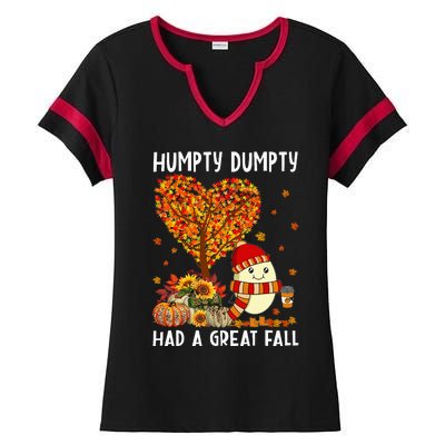 H.umpty D.umpty Had A Great Fall Happy Fall Yall Thanksgiving Ladies Halftime Notch Neck Tee