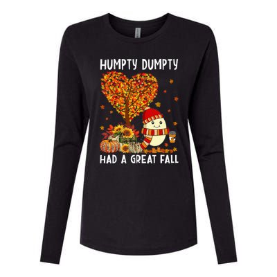 H.umpty D.umpty Had A Great Fall Happy Fall Yall Thanksgiving Womens Cotton Relaxed Long Sleeve T-Shirt