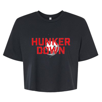 Hunker Down Hurricane Prep Bella+Canvas Jersey Crop Tee