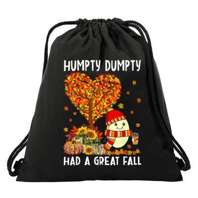 Humpty Dumpty Had A Great Fall Thanksgiving Autumn Halloween Drawstring Bag