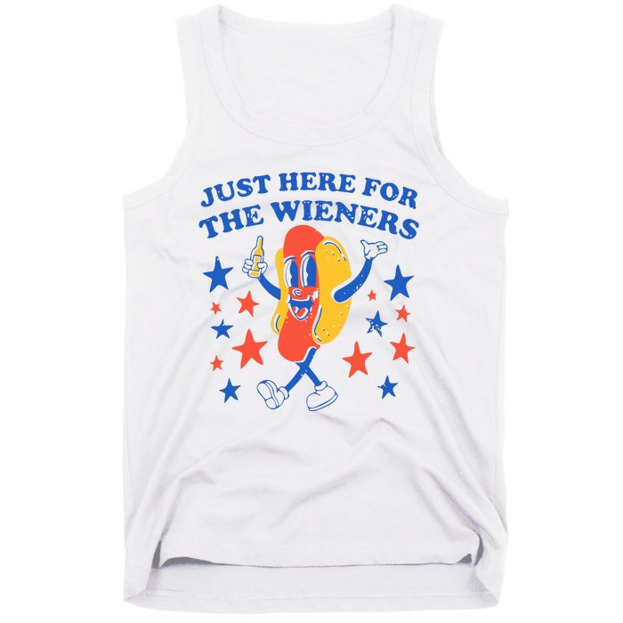 Hot Dog Im Just Here For The Wieners 4th Of July Tank Top