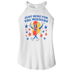 Hot Dog Im Just Here For The Wieners 4th Of July Women's Perfect Tri Rocker Tank