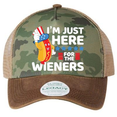 Hot Dog Im Just Here For The Wieners 4th Of July Legacy Tie Dye Trucker Hat