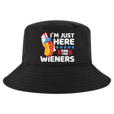 Hot Dog Im Just Here For The Wieners 4th Of July Cool Comfort Performance Bucket Hat