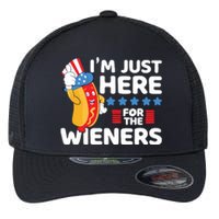 Hot Dog Im Just Here For The Wieners 4th Of July Flexfit Unipanel Trucker Cap