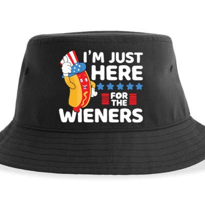 Hot Dog Im Just Here For The Wieners 4th Of July Sustainable Bucket Hat