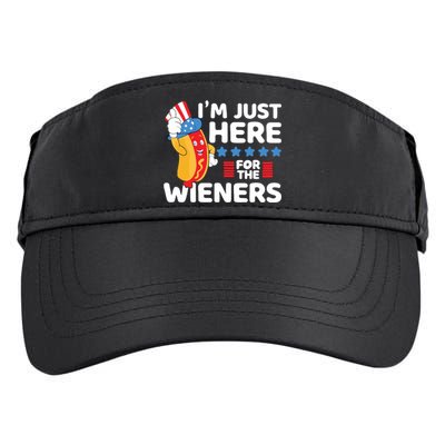 Hot Dog Im Just Here For The Wieners 4th Of July Adult Drive Performance Visor