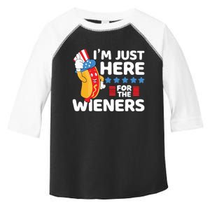 Hot Dog Im Just Here For The Wieners 4th Of July Toddler Fine Jersey T-Shirt