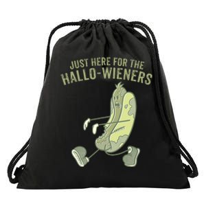 Hot Dog IM Just Here For The Hallowieners Funny Halloween Drawstring Bag