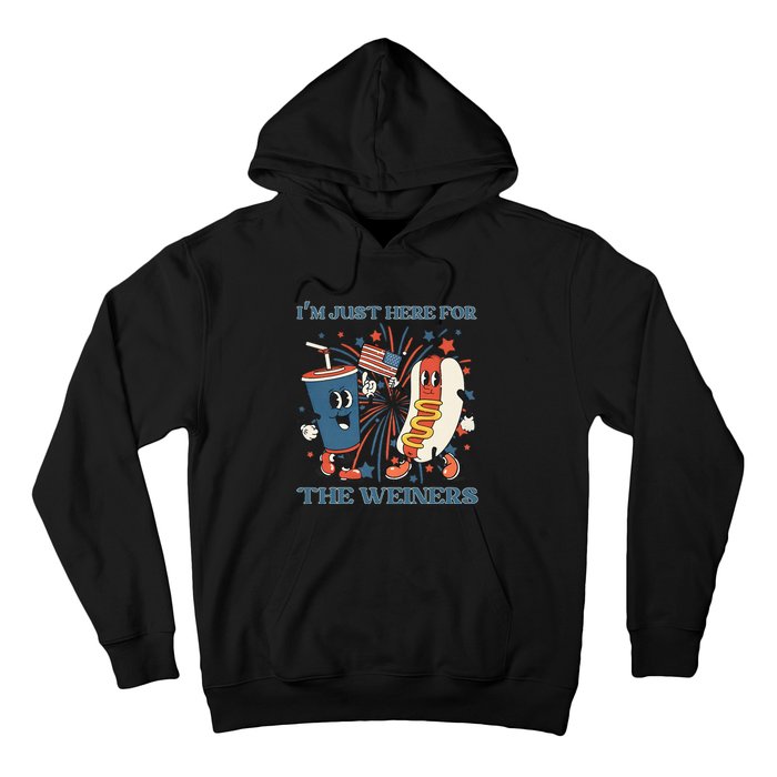 Hot Dog I'm Just Here For The Wieners 4Th Of July Hoodie