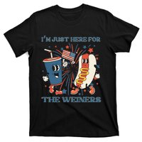 Hot Dog I'm Just Here For The Wieners 4Th Of July T-Shirt