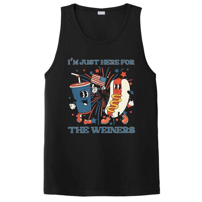 Hot Dog I'm Just Here For The Wieners 4Th Of July PosiCharge Competitor Tank