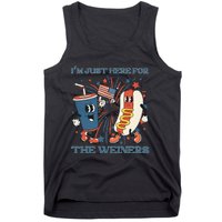 Hot Dog I'm Just Here For The Wieners 4Th Of July Tank Top