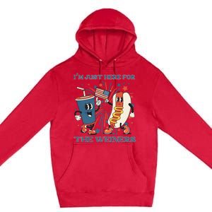 Hot Dog I'm Just Here For The Wieners 4Th Of July Premium Pullover Hoodie