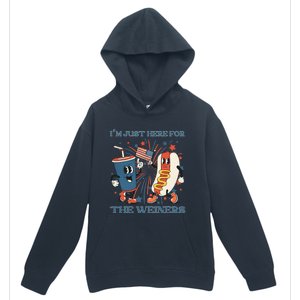 Hot Dog I'm Just Here For The Wieners 4Th Of July Urban Pullover Hoodie