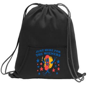 Hot Dog I'm Just Here For The Wieners 4Th Of July Sweatshirt Cinch Pack Bag