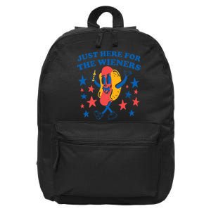 Hot Dog I'm Just Here For The Wieners 4Th Of July 16 in Basic Backpack