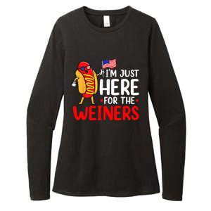 Hot Dog Im Just Here For The Wieners Sausage 4th Of July Womens CVC Long Sleeve Shirt